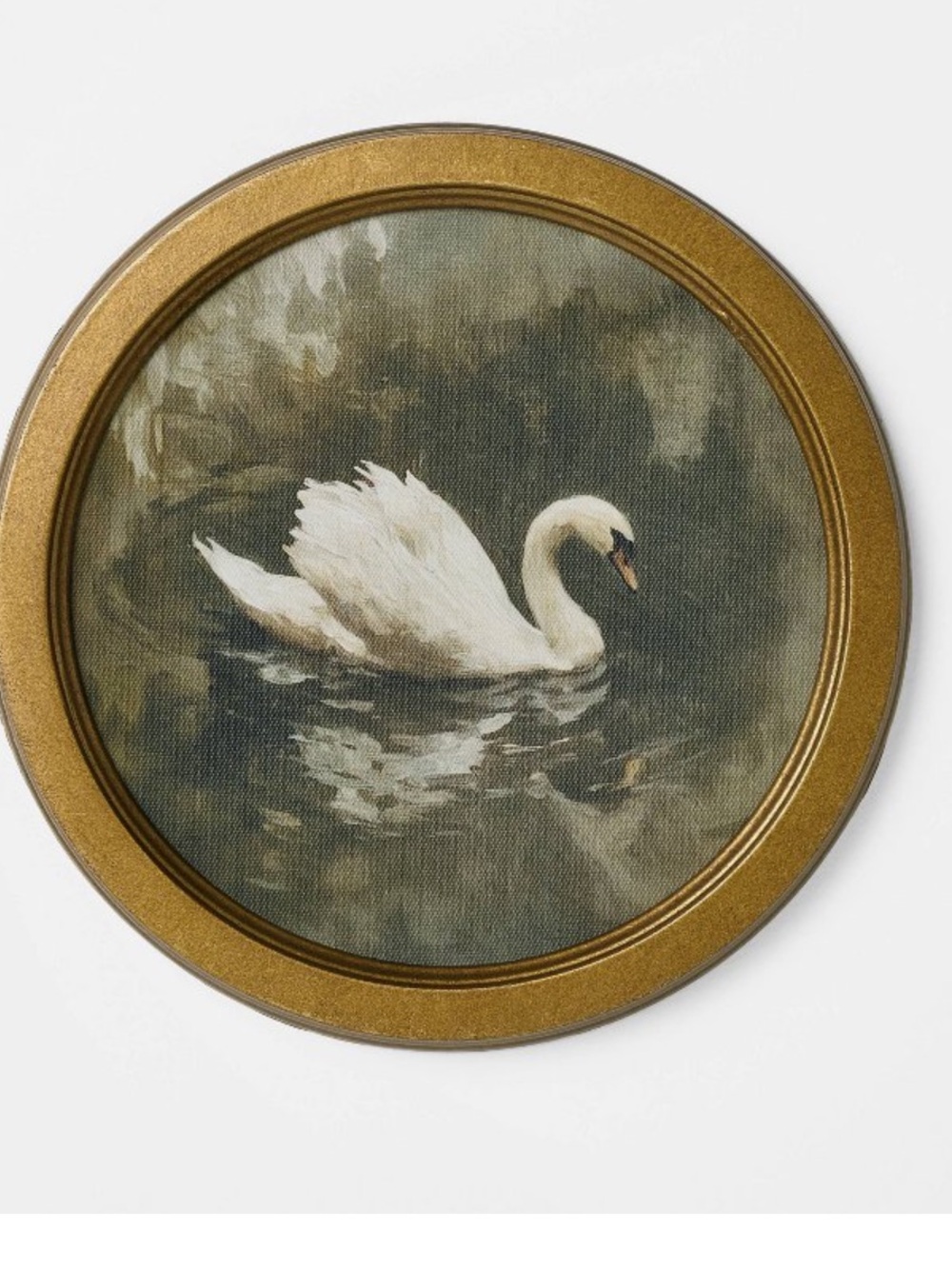 10" White Bird Round Framed Wall Art - Thresholdโข designed with Studio McGee